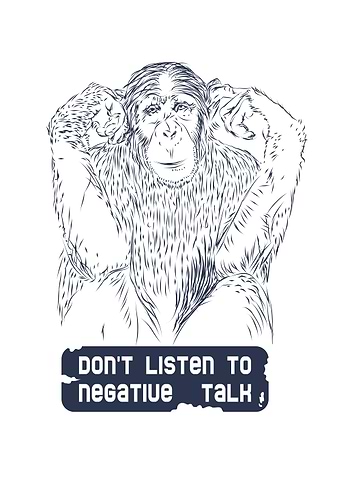 Monkey with hands over ears illustration