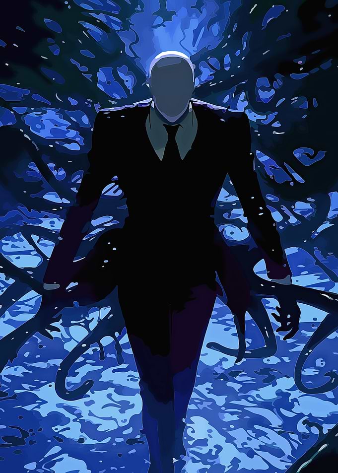 Slender Man in Blue