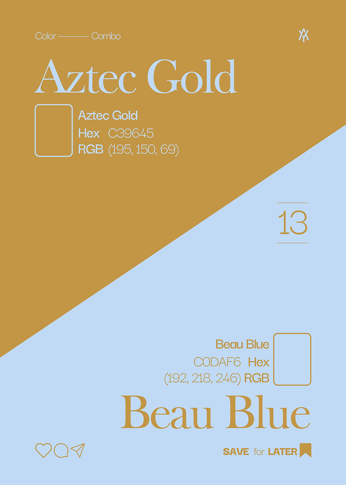 Aztec Gold and Beau Blue Color Palette
