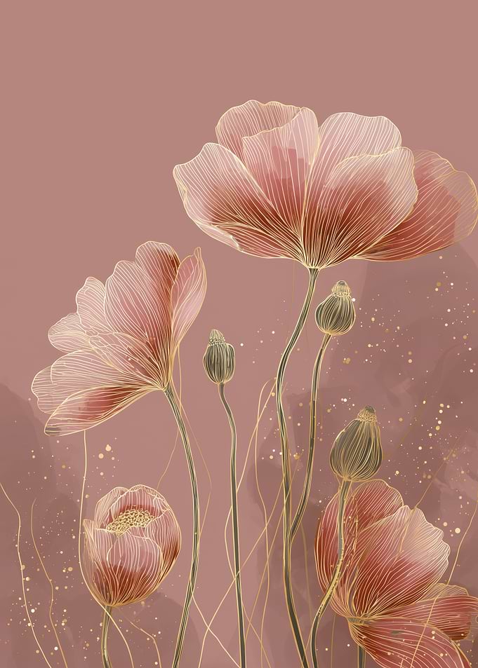 Dusty Rose Poppies