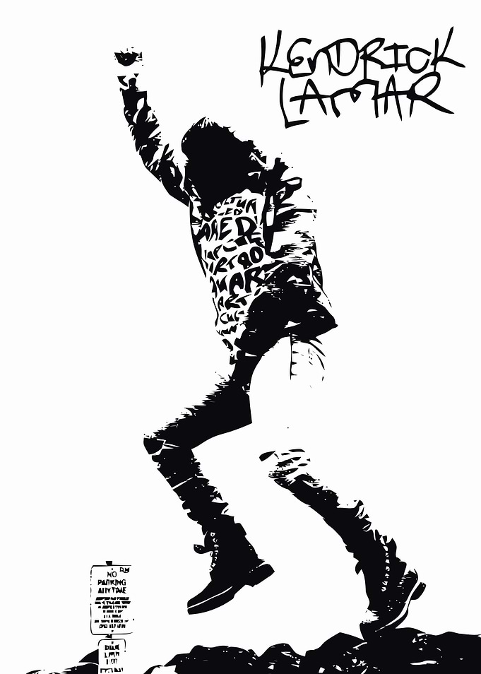 Kendrick Lamar Black and White Silhouette