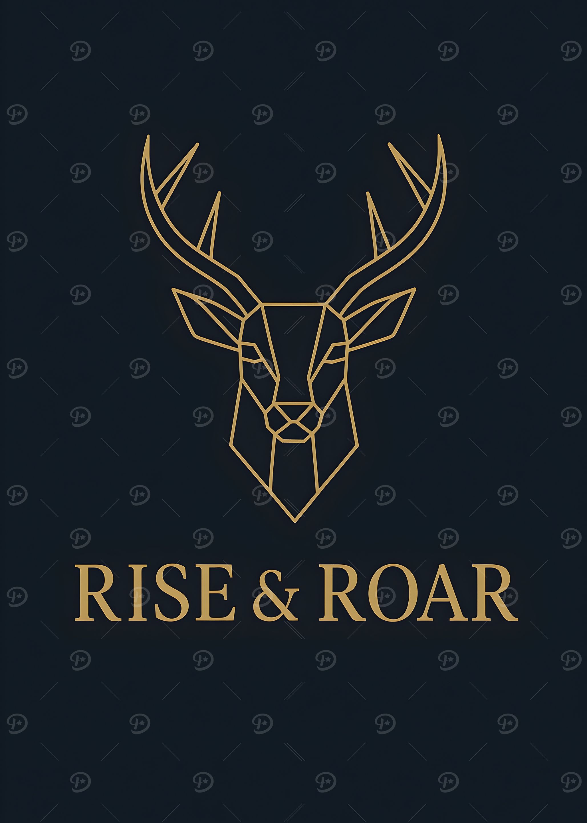 Geometric Deer Rise & Roar