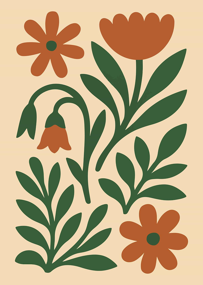 Floral Illustration with Earthy Tones