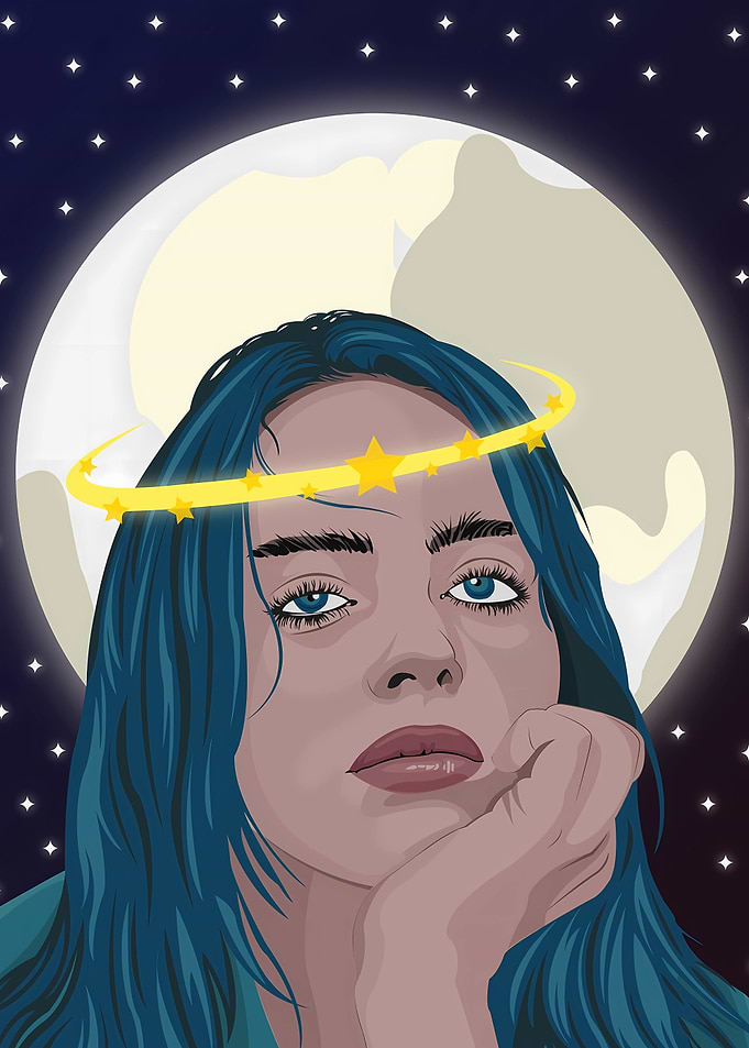 Billie Eilish Star Halo Digital Art