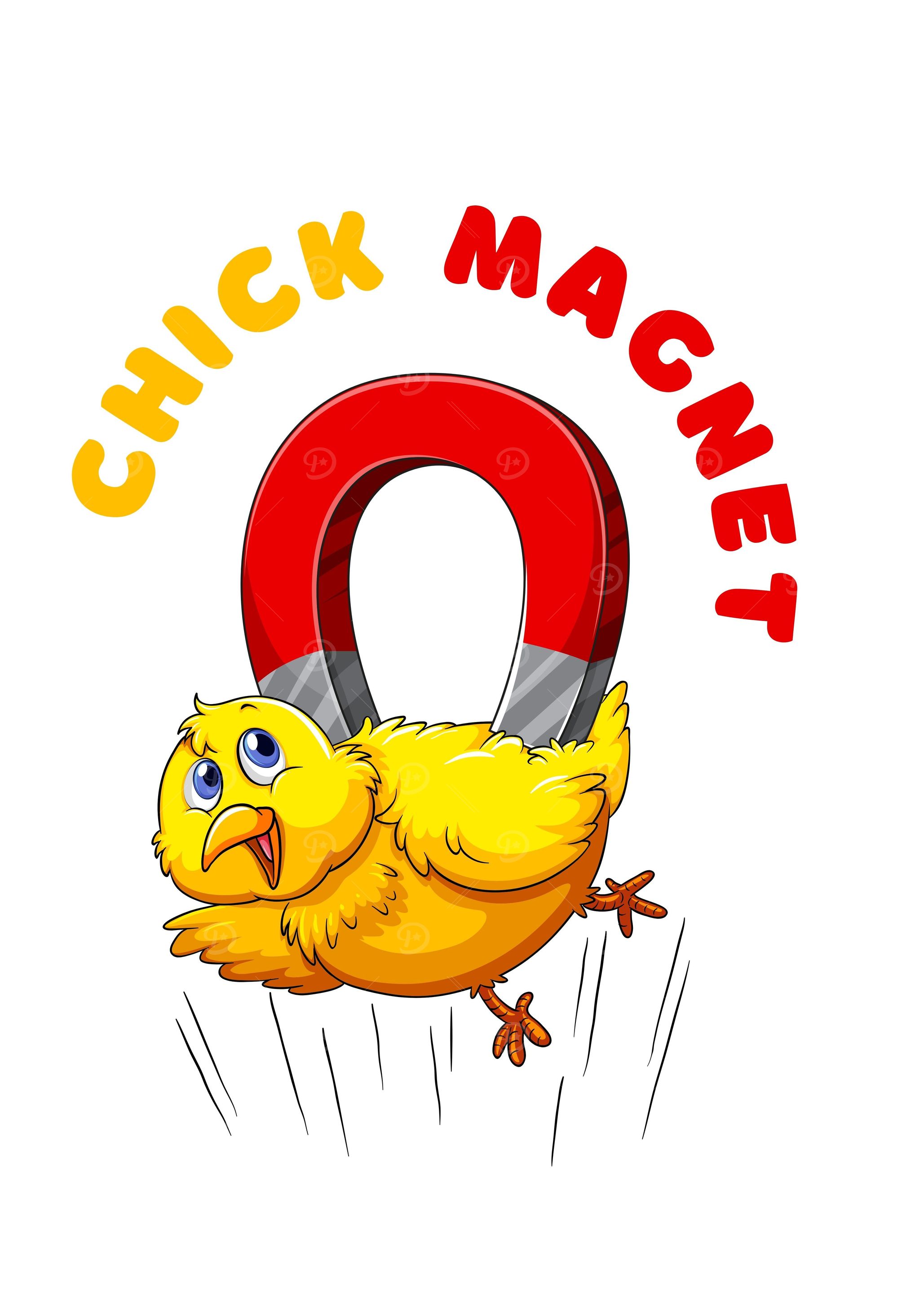 Chick Magnet Cartoon Illustration