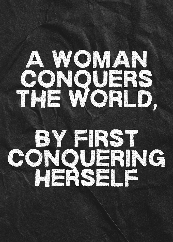 Inspirational Woman Quote on Black Texture