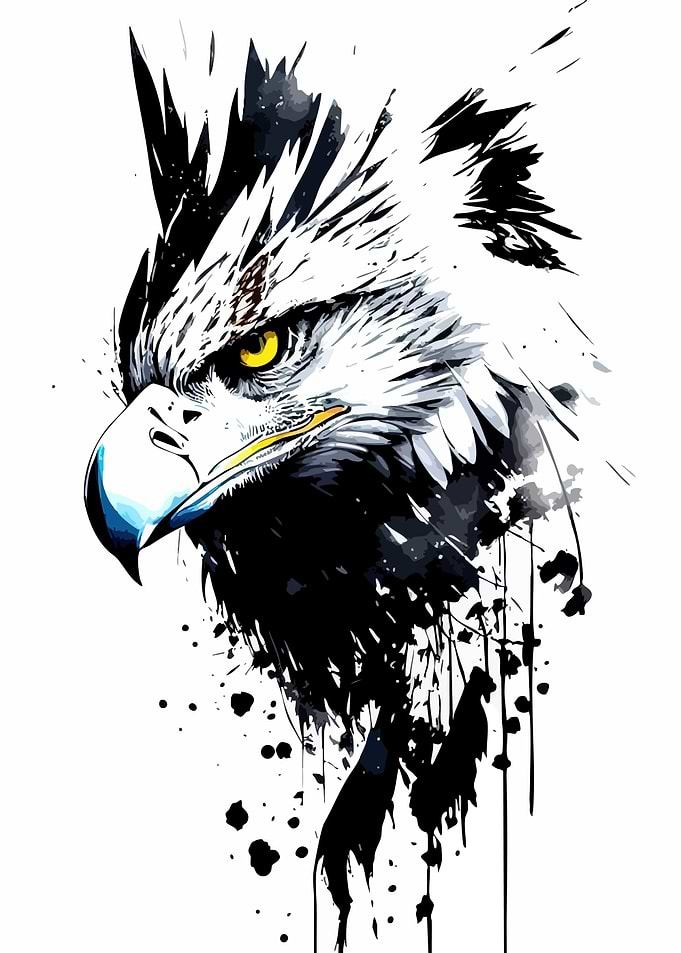 Eagle Head Watercolor Illustration