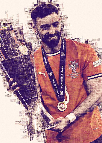 Bruno Fernandes with UEFA Nations League Trophy