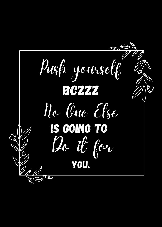 Motivational Quote on Black Background