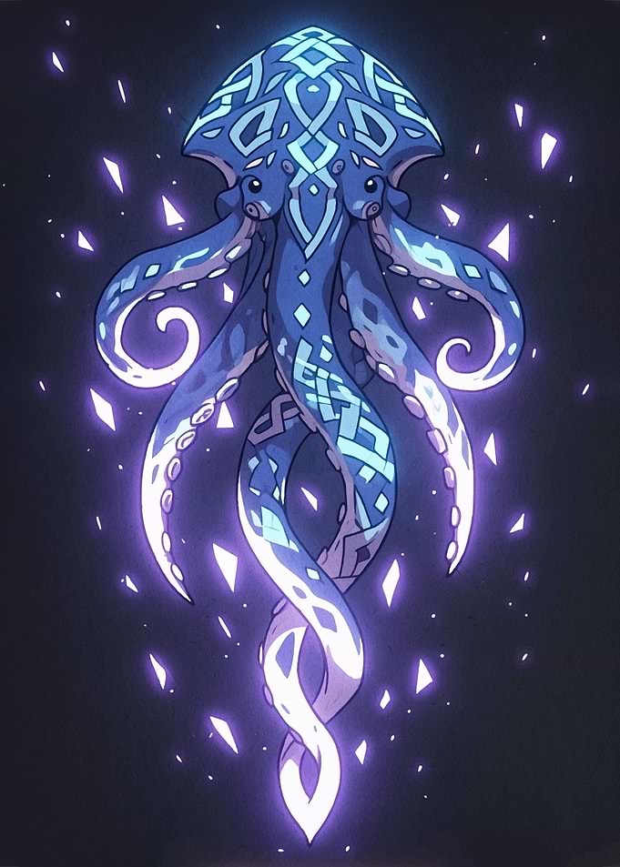 Mystical Glowing Octopus