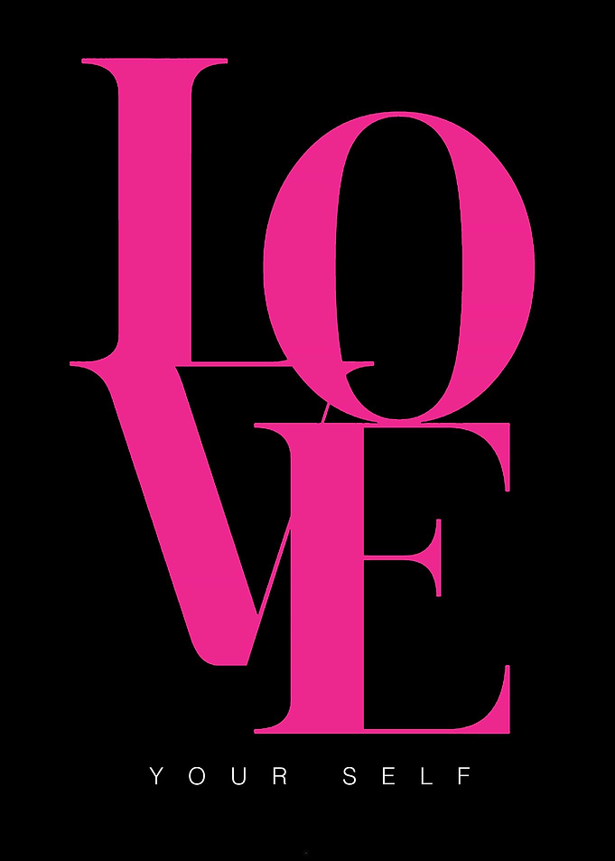 Love Yourself Pink Text Art