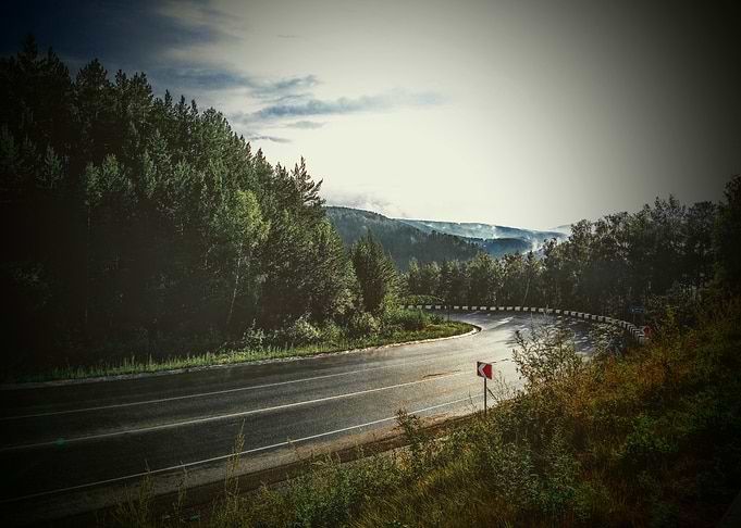 Winding Road Through Forest Landscape