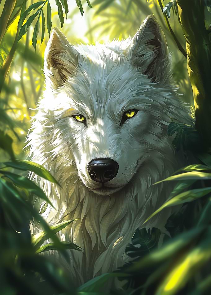 White Wolf fox in Jungle