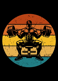 Weightlifting Silhouette Retro Style