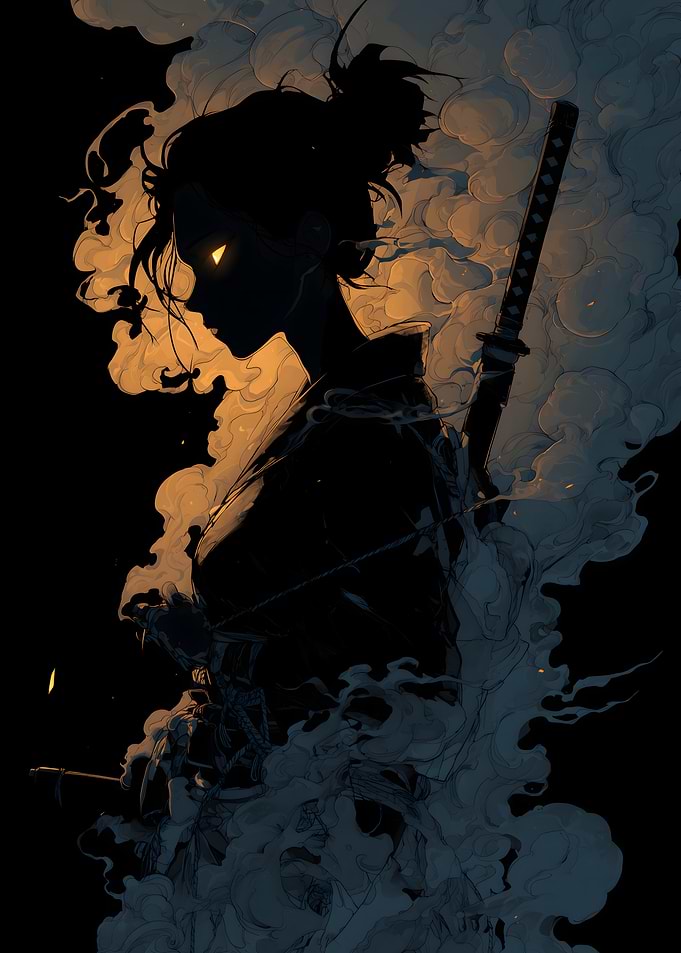 Dark Samurai Glowing Eyes