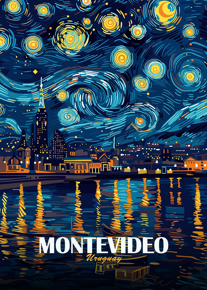 Montevideo Uruguay Starry Night Art
