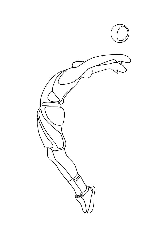 Volleyball Player Minimalist Line Art