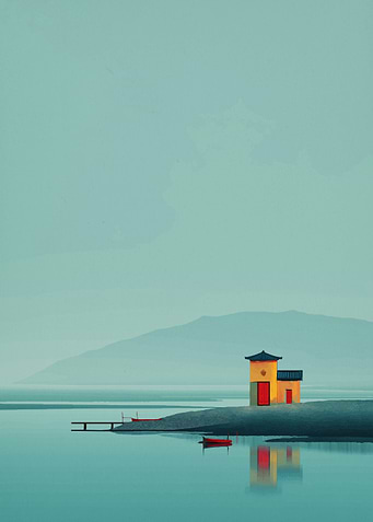 Minimalist Coastal House with Boats