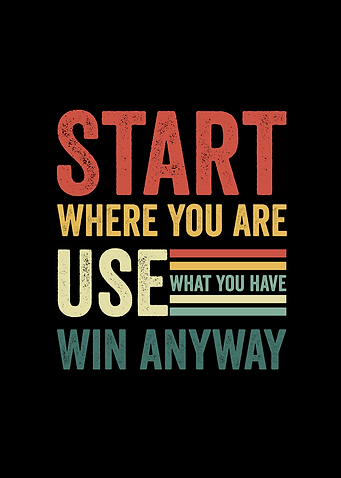 Inspirational Quote: Start, Use, Win Retro Motivation