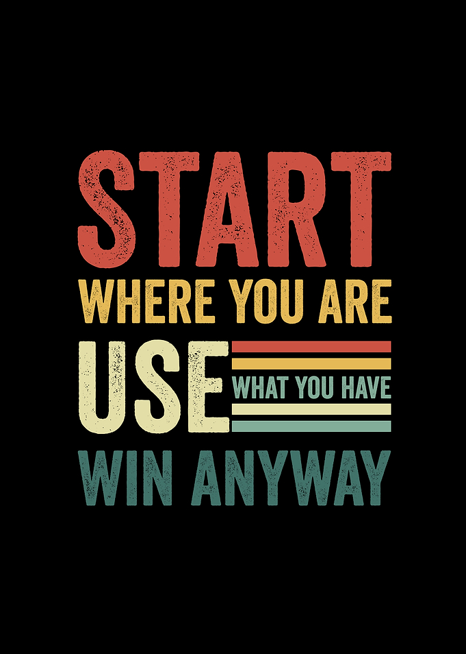 Inspirational Quote: Start, Use, Win Retro Motivation