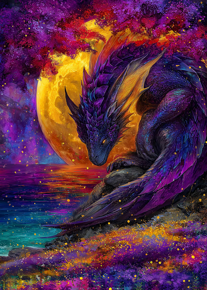Purple Dragon by the Sea