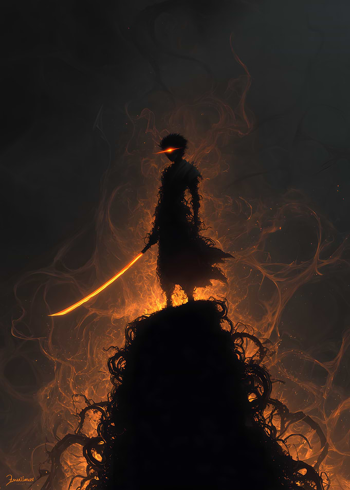 Warrior with Firey Sword
