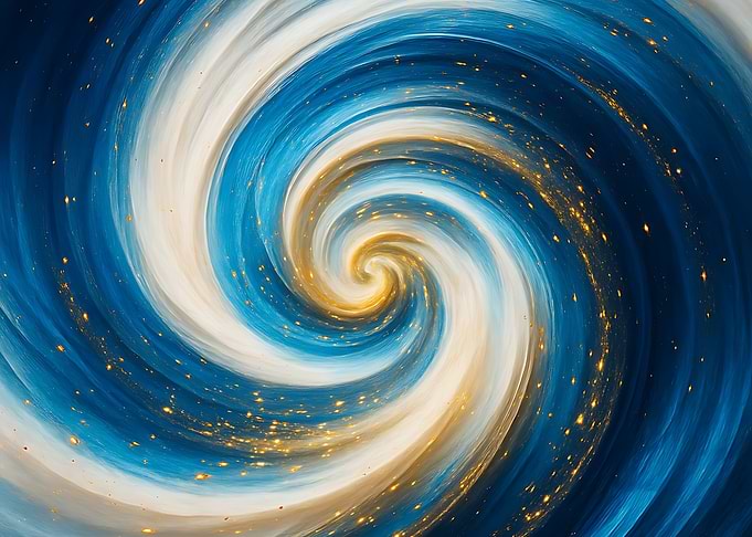 Abstract Blue and Gold Swirl