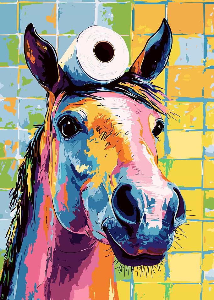 Colorful Horse with Toilet Paper Roll