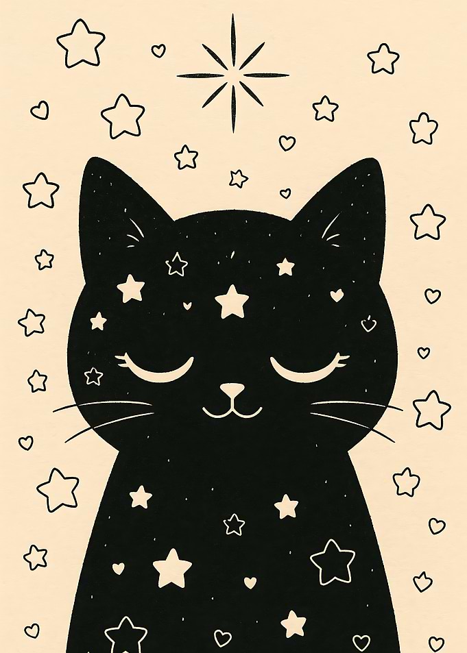 Celestial Cat Illustration