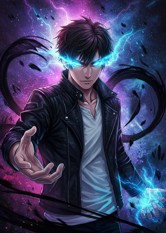 Anime Man with Electric Powers
