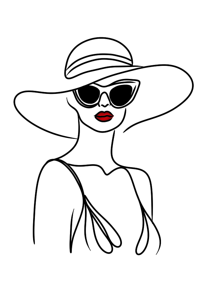 Chic Woman line art
