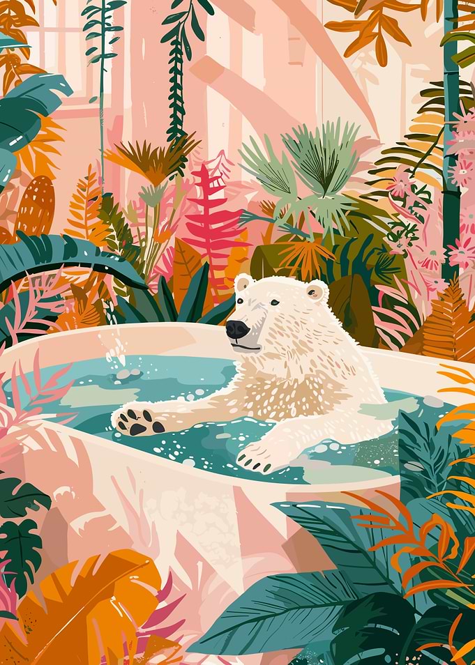 Polar Bear in Tropical Pool