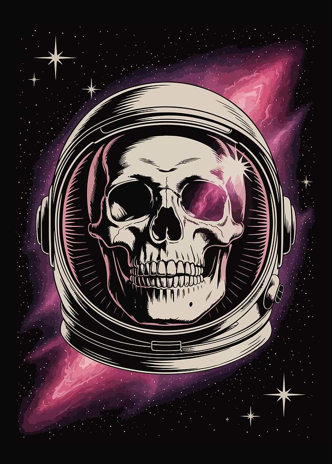 Astronaut Skull in Space