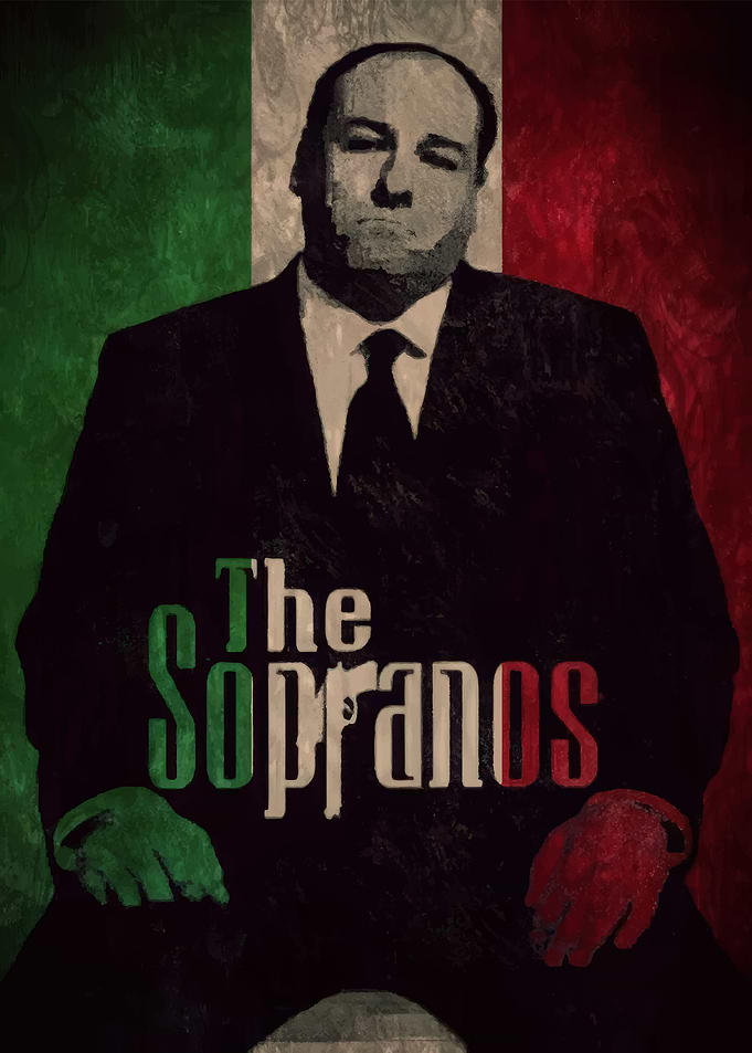 The Sopranos Portrait with Italian Flag