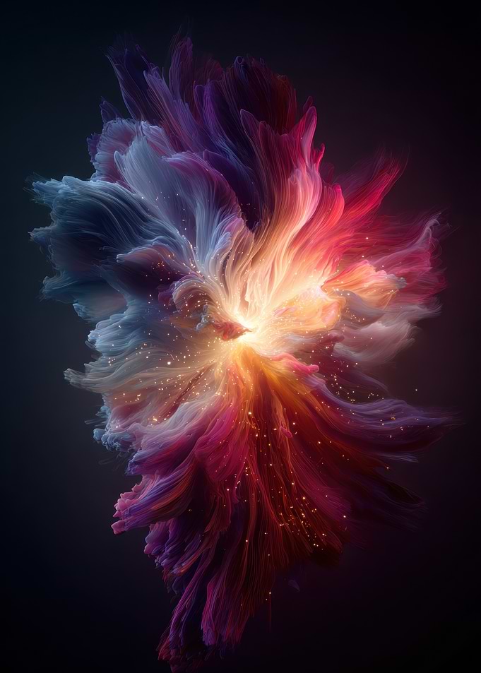 Colorful Abstract Explosion on Dark Background