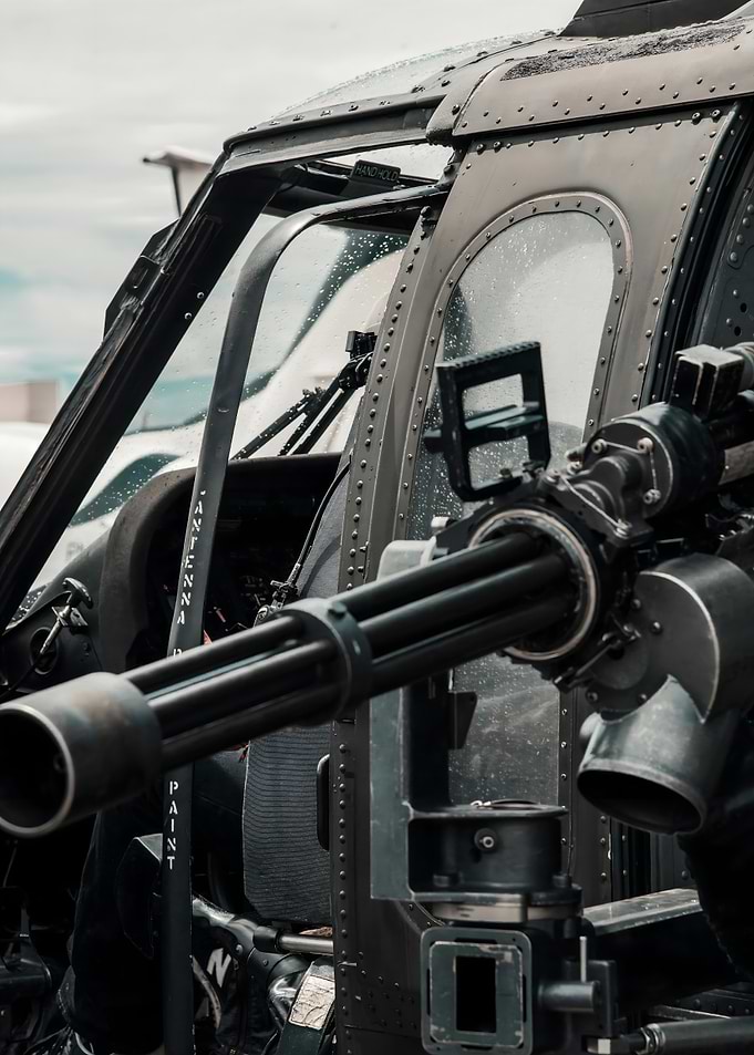 Helicopter with Gatling Gun Detail