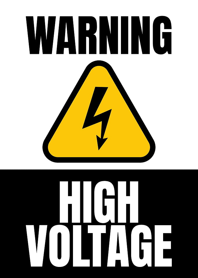 Warning High Voltage Sign