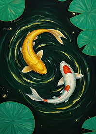 Koi Fish Pond Painting