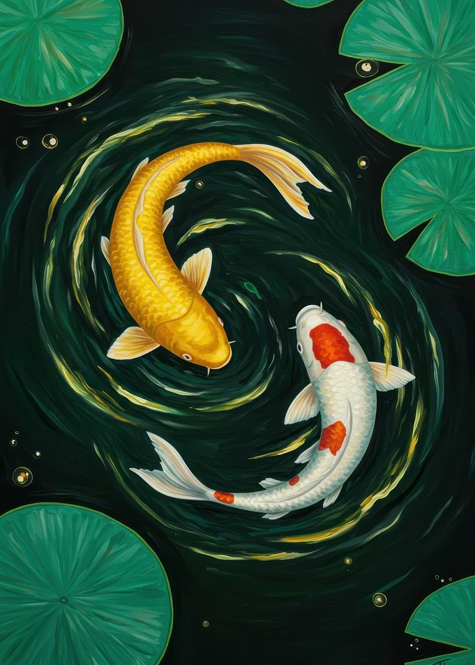 Koi Fish Pond Painting