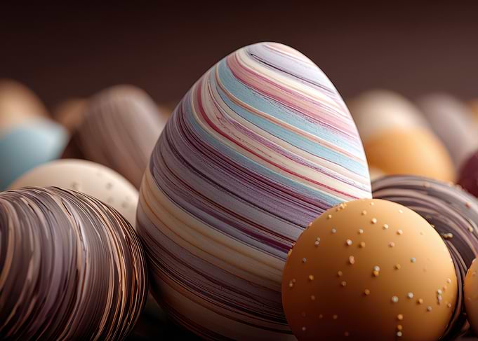 Colorful Easter Eggs Close-Up