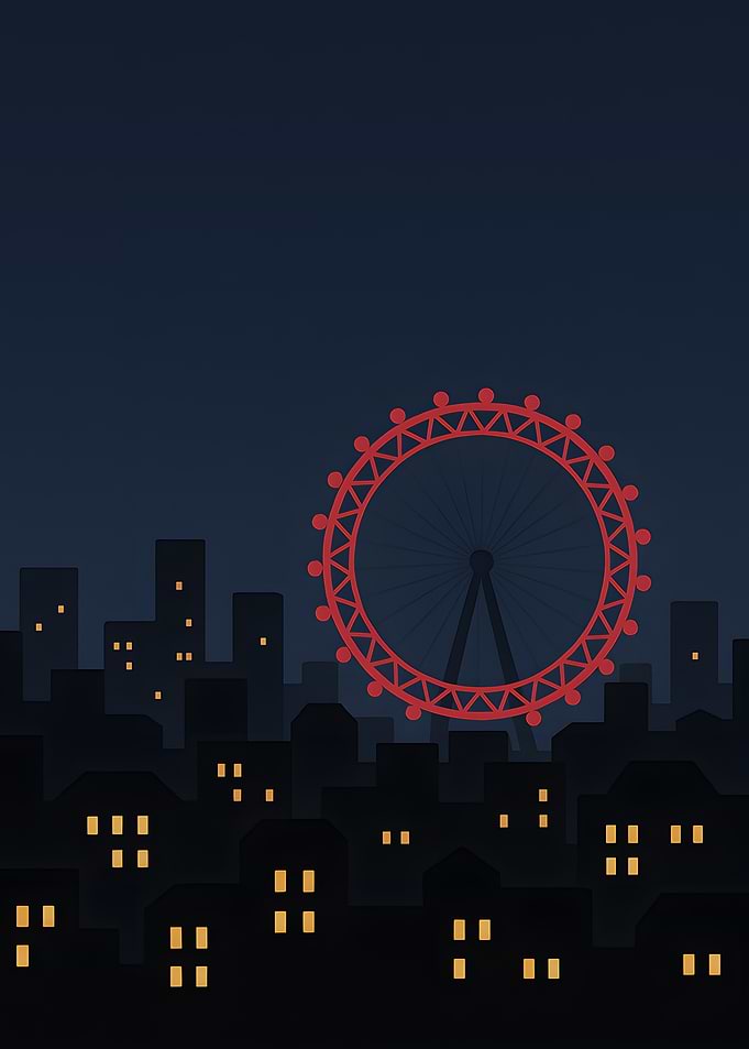 London Eye at Night Cityscape