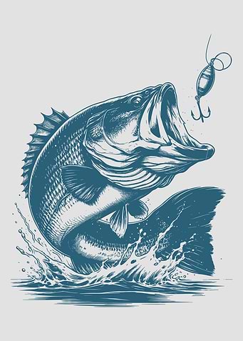 Bass Fish Catching Lure Illustration