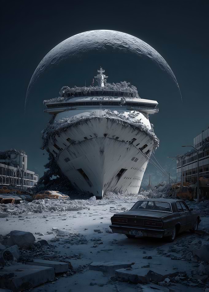 Post-Apocalyptic Cruise Ship Landscape