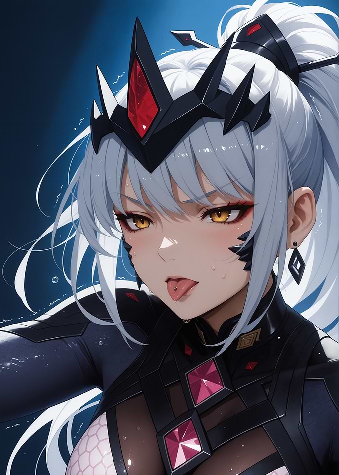 Anime Girl with Crown and Piercing