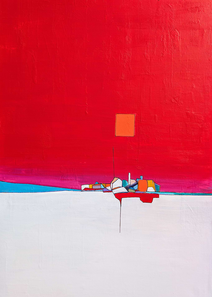 Abstract Painting with Geometric Shapes