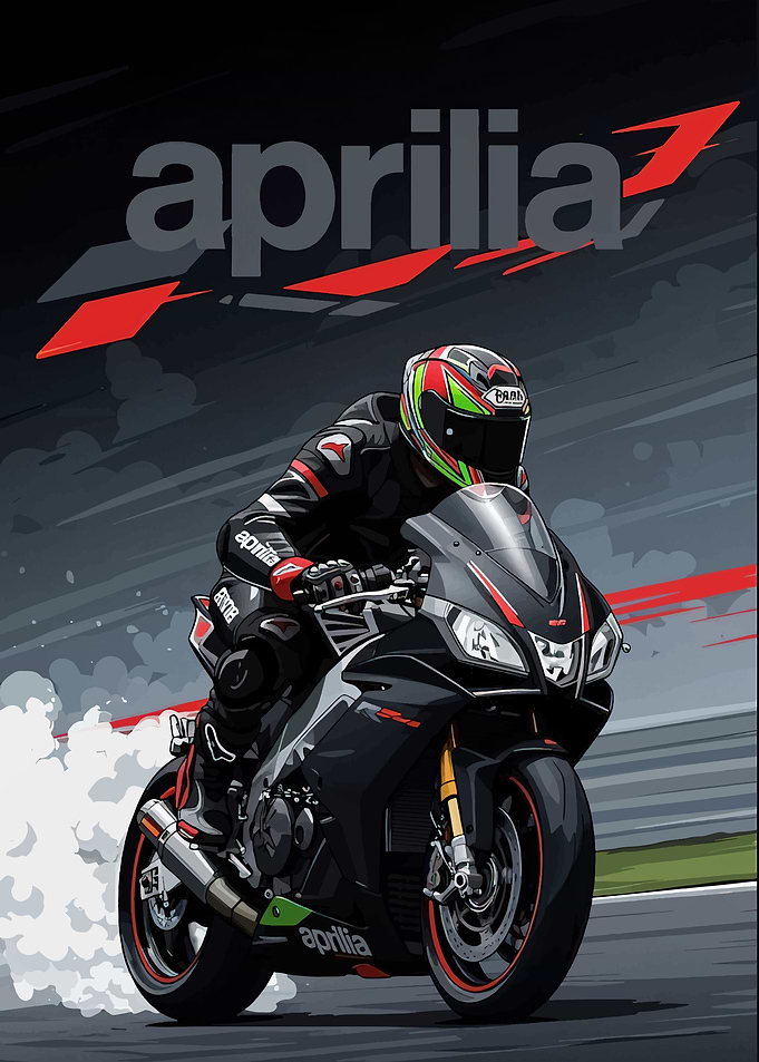 Aprilia Motorcycle Racing Art