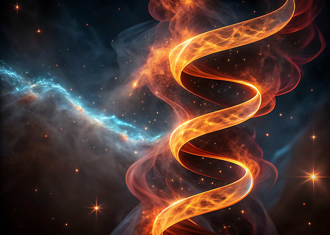 Abstract Space Ribbon with Nebula