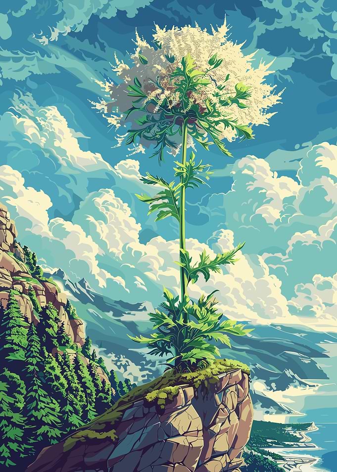 Giant Flower on Mountain Peak
