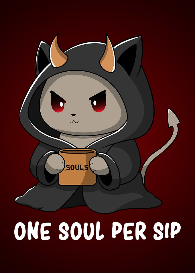 Demon Cat Cute Gothic Kitty Dark Humor