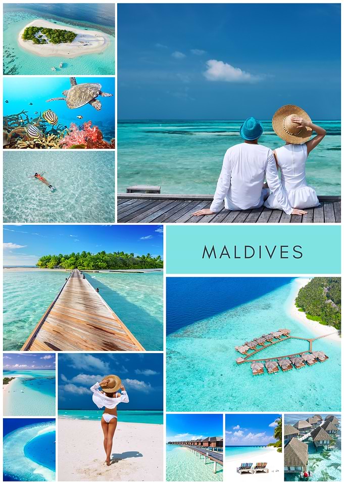 Maldives Collage: Tropical Paradise